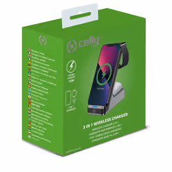 Celly WLSTAND3IN1BK chargeur d'appareils mobiles Caméra Numérique, Manettes de jeu, Écouteurs, Téléphone portable, Chargeur électrique, Smartphone, Smartwatch, Tablette, Montre, Portables Gris Secteur Recharge sans fil Intérieure - Vue supplémentaire 6
