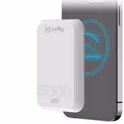 Celly MAGPB5000EVOWH banque d'alimentation électrique 5000 mAh Recharge sans fil Blanc