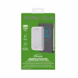 Celly MAGPB5000EVOWH banque d'alimentation électrique 5000 mAh Recharge sans fil Blanc - Vue supplémentaire 4