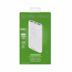 Celly PBPD10000EVOWH banque d'alimentation électrique 10000 mAh Blanc