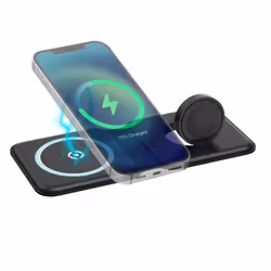 Celly MAGFOLD2IN1, Intérieure, USB, Recharge sans fil, Noir