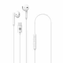 Celly UP1100TYPECWH, Avec fil, 20 - 20000 Hz, Appels/Musique, 15 g, Écouteurs, Blanc
