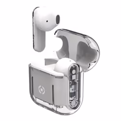 Celly SHEER, True Wireless Stereo (TWS), Appels/Musique, 100 g, Casque, Transparent, Blanc