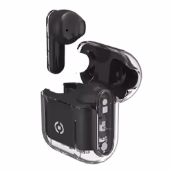 Celly SHEER, True Wireless Stereo (TWS), Appels/Musique, Casque, Noir, Transparent