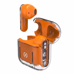 Celly SHEER, True Wireless Stereo (TWS), Appels/Musique, 100 g, Casque, Orange, Transparent