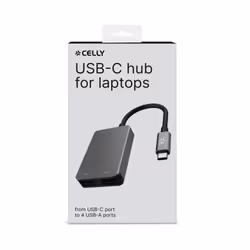Celly PROHUB4IN1SV hub & concentrateur USB 2.0 Type-C Gris