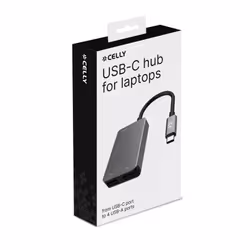 Celly PROHUB4IN1SV hub & concentrateur USB 2.0 Type-C Gris