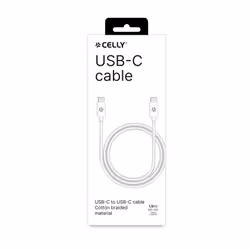 Celly USBCUSBCCOTTWH câble USB 1,5 m USB C Blanc