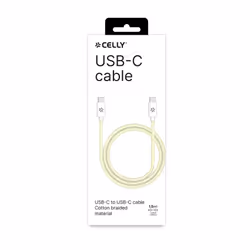 Celly USBCUSBCCOTTYL câble USB 1,5 m USB C Blanc, Jaune