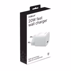 Celly TC1USBC20WEVOWH chargeur d'appareils mobiles Smartphone Blanc Secteur Charge rapide Intérieure