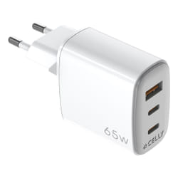 Celly UPTC1USB2USBC65 chargeur d'appareils mobiles Smartphone, Tablette, téléphone Blanc USB Intérieure