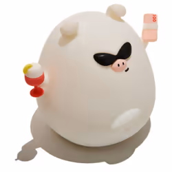 Muitomas SILLAMPPIGC, Figurine lumineuse décorative, Blanc, Silicone, Ambiance, Universel, Boutons
