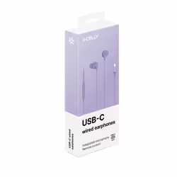 Celly UP1600TYPECVL écouteur/casque Avec fil Ecouteurs Appels/Musique USB Type-C Violet