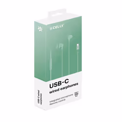 Celly UP1600TYPECGN écouteur/casque Avec fil Ecouteurs Appels/Musique USB Type-C Vert