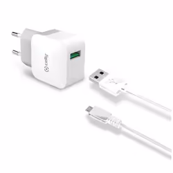 Celly TCUSBMICRO, Intérieure, Secteur, 2,4 A, Blanc