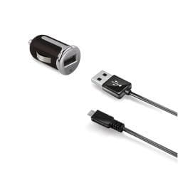 Celly CCUSBMICRO chargeur d'appareils mobiles Smartphone, Tablette Noir, Argent Allume-cigare Auto