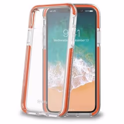 Celly HEXAGON900OR, Coque, Apple, iPhone X, 14,7 cm (5.8"), Orange, Transparent