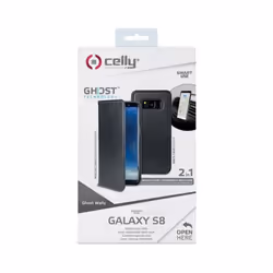 Celly Ghost Wally coque de protection pour téléphones portables 14,7 cm (5.8") Folio Noir