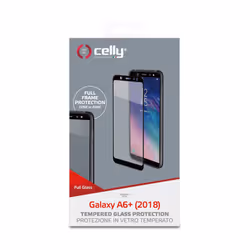 Celly Full Glass, Samsung, Galaxy A6+ 2018, Résistant aux rayures, Noir, Transparent, 1 pièce(s)