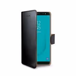 Celly WALLY758, Étui avec portefeuille, Samsung, Galaxy J6 2018, 14,2 cm (5.6"), Noir
