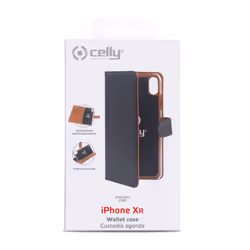 Celly WALLY998, Étui avec portefeuille, Apple, iPhone XR, 15,5 cm (6.1"), Noir, Marron