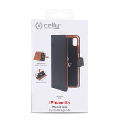 Celly WALLY998 6.1" Étui avec portefeuille Noir, Marron