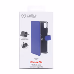 Celly Wally, Étui avec portefeuille, Apple, iPhone XR, 15,5 cm (6.1"), Bleu