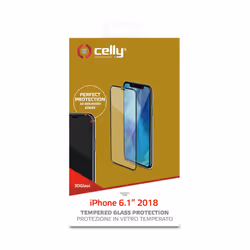 Celly 3D Glass, Apple, iPhone XR, Résistant aux rayures, Noir, Transparent, 1 pièce(s)