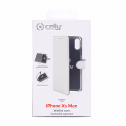 Celly Wally, Étui avec portefeuille, Apple, iPhone XS Max, 16,5 cm (6.5"), Blanc