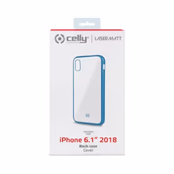 Celly Laser Matt coque de protection pour téléphones portables 15,5 cm (6.1") Housse Transparent, Bleu