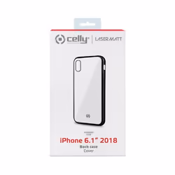 Celly Laser Matt coque de protection pour téléphones portables 15,5 cm (6.1") Housse Transparent, Noir