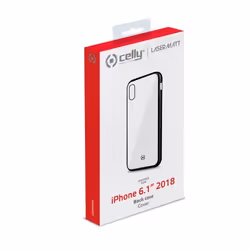 Celly Laser Matt coque de protection pour téléphones portables 15,5 cm (6.1") Housse Transparent, Noir