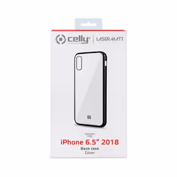 Celly Laser Matt coque de protection pour téléphones portables 16,5 cm (6.5") Housse Transparent, Noir