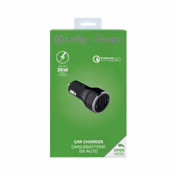 Celly CC2USBQC30BK chargeur d'appareils mobiles Noir USB Charge rapide Auto