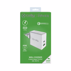 Celly TCUSBC45WWH chargeur d'appareils mobiles Universel Blanc Secteur Charge rapide Intérieure - Vue supplémentaire 3
