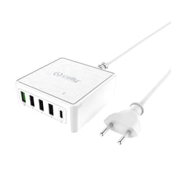 Celly PSUSBC60WWH chargeur d'appareils mobiles Universel Blanc Secteur Charge rapide Intérieure