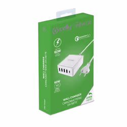 Celly PSUSBC60WWH chargeur d'appareils mobiles Universel Blanc Secteur Charge rapide Intérieure - Vue supplémentaire 4