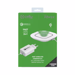 Celly WLKIT3IN1WH, Intérieure, USB, Recharge sans fil, Blanc