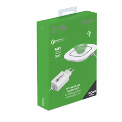 Celly WLKIT3IN1WH chargeur d'appareils mobiles Téléphone portable, Smartphone, Tablette Blanc USB Recharge sans fil Charge rapide Intérieure - Vue supplémentaire 4