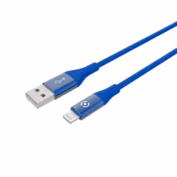 Celly USBLIGHTCOLORBL, 1 m, USB A, Lightning, Mâle, Mâle, Bleu
