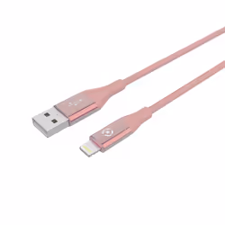 Celly USBLIGHTCOLORPK, 1 m, USB A, Lightning, Mâle, Mâle, Rose
