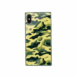 Celly Diamond Square, Housse, Apple, iPhone XS/X, 14,7 cm (5.8"), Camouflage, Vert