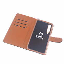 Celly WALLY795 6" Étui avec portefeuille Noir, Marron