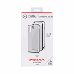 Celly Attraction - iPhone Xs/X, Housse, Apple, iPhone Xs / X, 14,7 cm (5.8"), Argent, Transparent