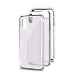 Celly Attraction - iPhone Xs/X 5.8" Housse Argent, Transparent