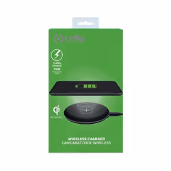 Celly WLFASTFEELBK chargeur d'appareils mobiles Smartphone Noir USB Recharge sans fil Charge rapide Intérieure