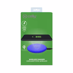 Celly WLFASTFEELBL chargeur d'appareils mobiles Smartphone Bleu USB Recharge sans fil Charge rapide Intérieure