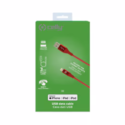 Celly USBLIGHTCOL3MRD câble Lightning 3 m Rouge