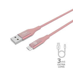 Celly USBMICROCOL3MPK câble USB 3 m USB A Micro-USB B Rose