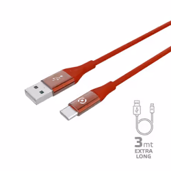 Celly USBTYPECCOL3MRD, 3 m, USB A, USB C, Rouge